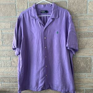 Polo Ralph Lauren Linen Silk short sleeve shirt Casual Bright Vacation size XL